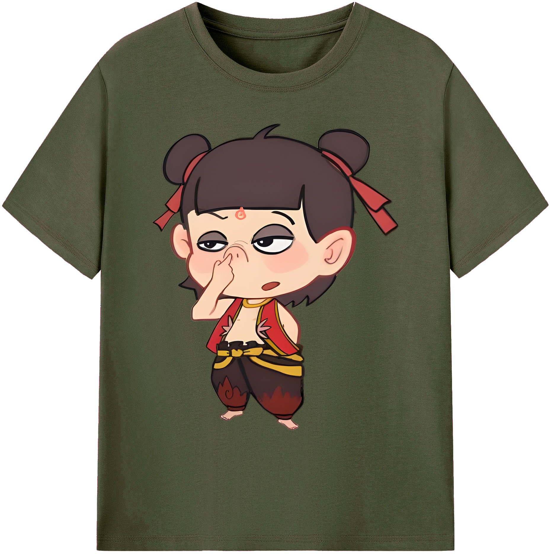 （画像用） Ne Zha 2 ナタ 魔童の大暴れ 綿100％ メンズ半袖Tシャツ｜肌触りやわらか＆通気性